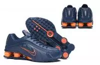 nike shox r4 chaussures hommess deep blue orange